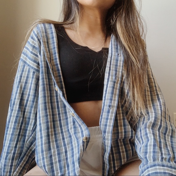 Sweaters - cozy blue flannel🤎🍂